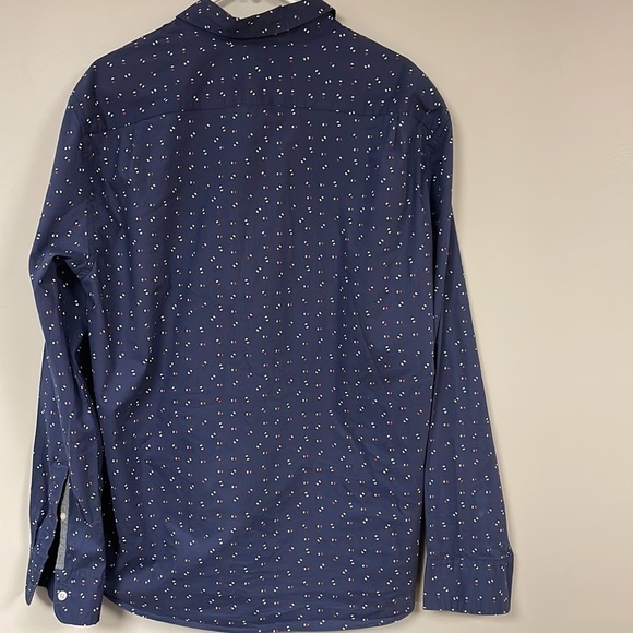 J.Crew Men's Slim Fit  Button Down Shirt, XL, Navy with red & white design - Picture 5 of 7